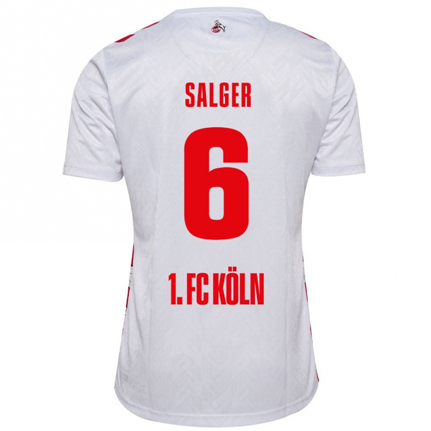 Kids Football Stephan Salger #6 White Red Home Jersey 2024/25 T-Shirt