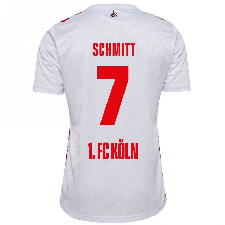 Kids Football Oliver Schmitt #7 White Red Home Jersey 2024/25 T-Shirt