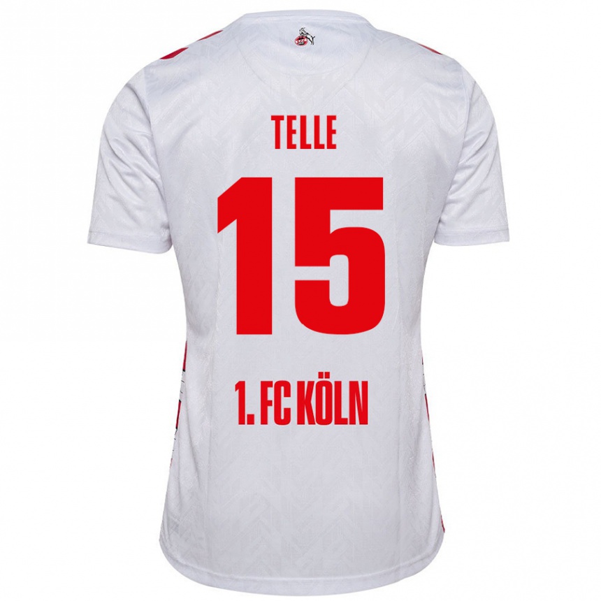 Kids Football Neo Telle #15 White Red Home Jersey 2024/25 T-Shirt