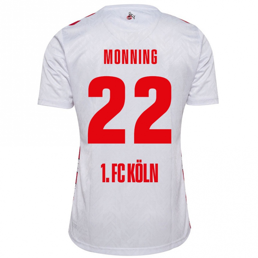 Kids Football Marlon Monning #22 White Red Home Jersey 2024/25 T-Shirt