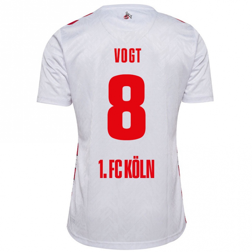 Kids Football Laura Vogt #8 White Red Home Jersey 2024/25 T-Shirt