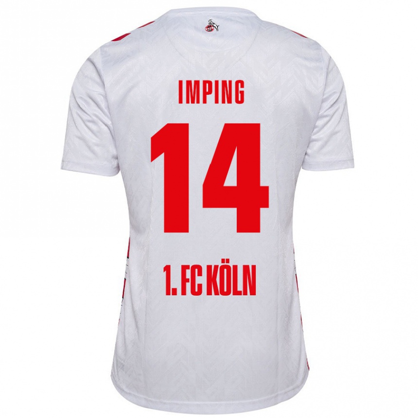 Kids Football Carlotta Imping #14 White Red Home Jersey 2024/25 T-Shirt