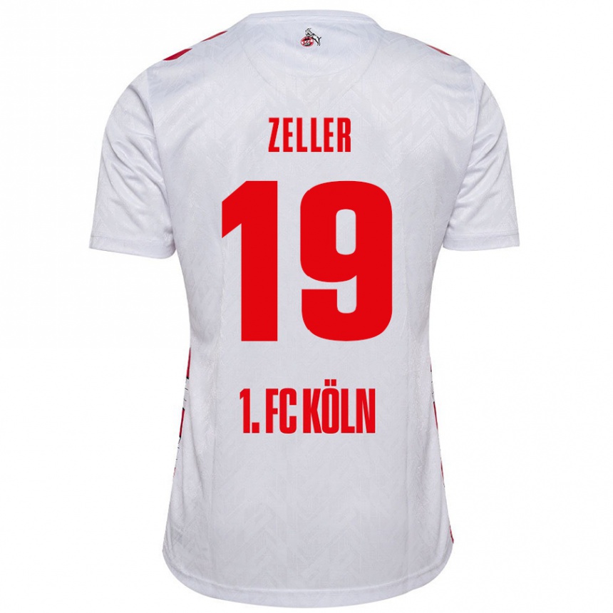 Kids Football Dóra Zeller #19 White Red Home Jersey 2024/25 T-Shirt