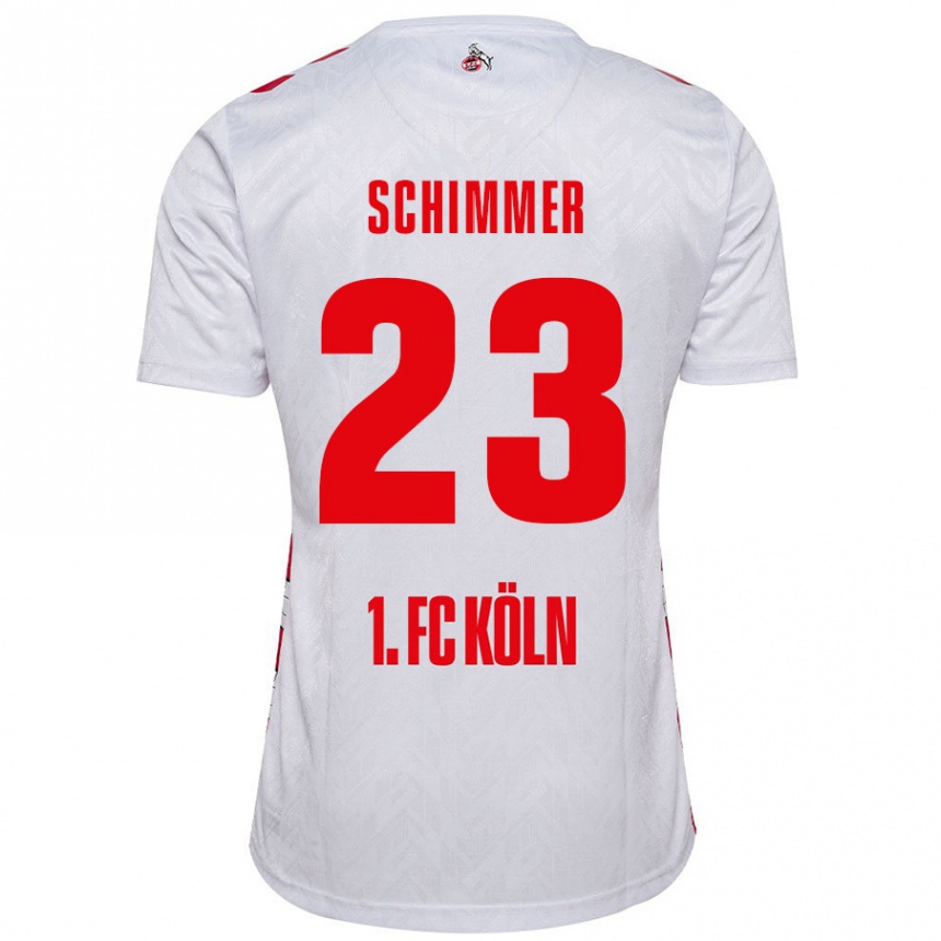 Kids Football Marleen Schimmer #23 White Red Home Jersey 2024/25 T-Shirt