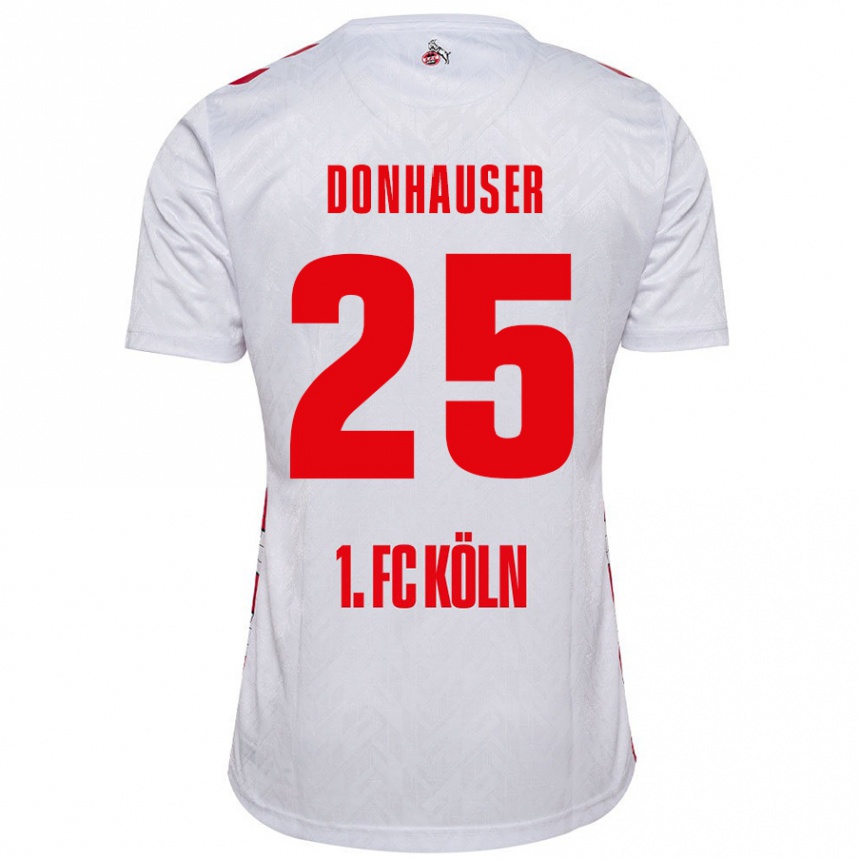 Kids Football Laura Donhauser #25 White Red Home Jersey 2024/25 T-Shirt