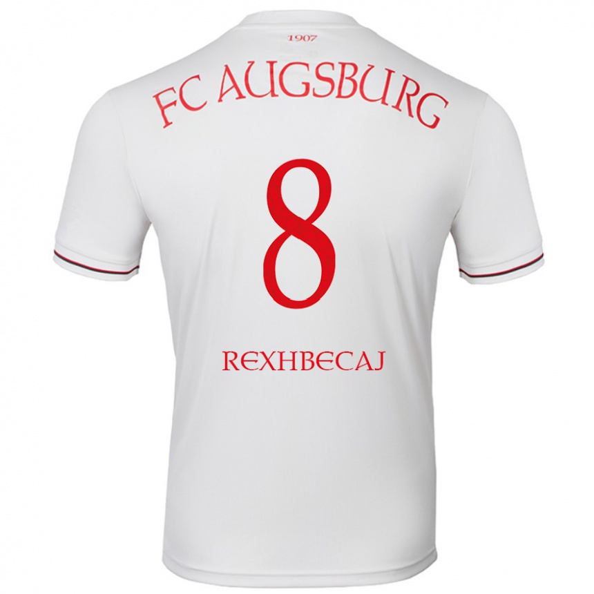 Kids Football Elvis Rexhbecaj #8 White Home Jersey 2024/25 T-Shirt