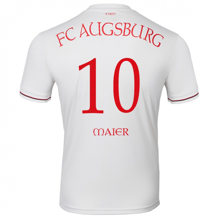 Kids Football Arne Maier #10 White Home Jersey 2024/25 T-Shirt