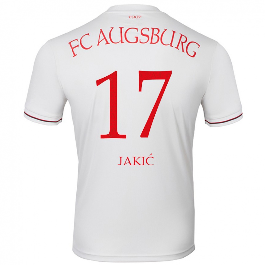 Kids Football Kristijan Jakic #17 White Home Jersey 2024/25 T-Shirt