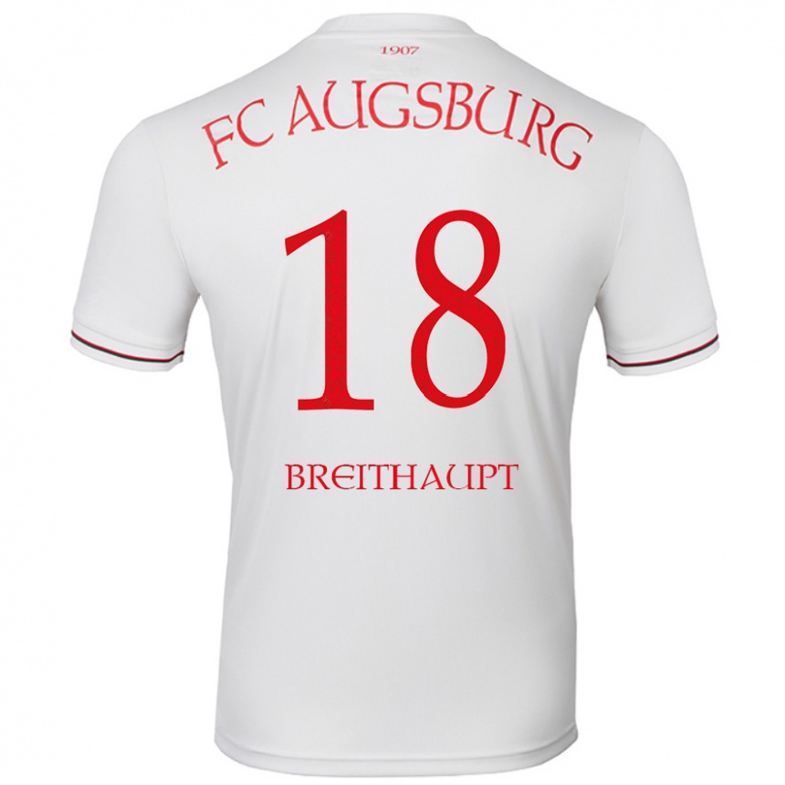 Kids Football Tim Breithaupt #18 White Home Jersey 2024/25 T-Shirt