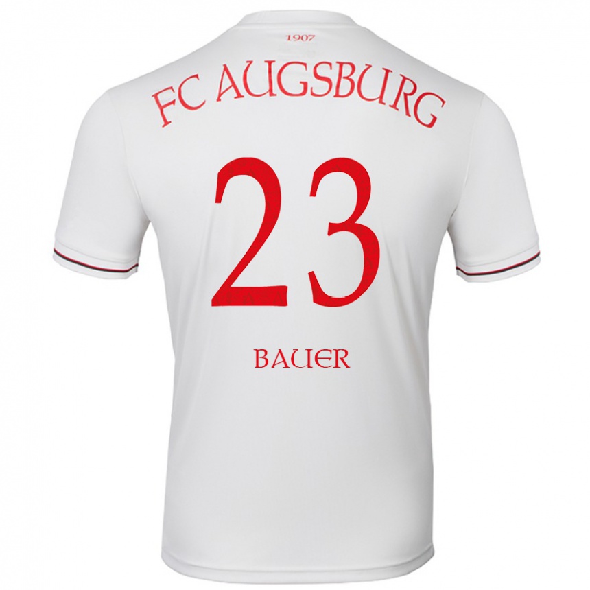 Kids Football Maximilian Bauer #23 White Home Jersey 2024/25 T-Shirt