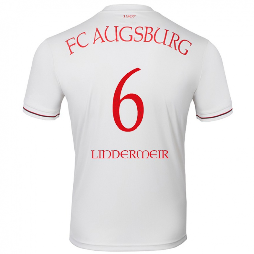 Kids Football Dominik Lindermeir #6 White Home Jersey 2024/25 T-Shirt