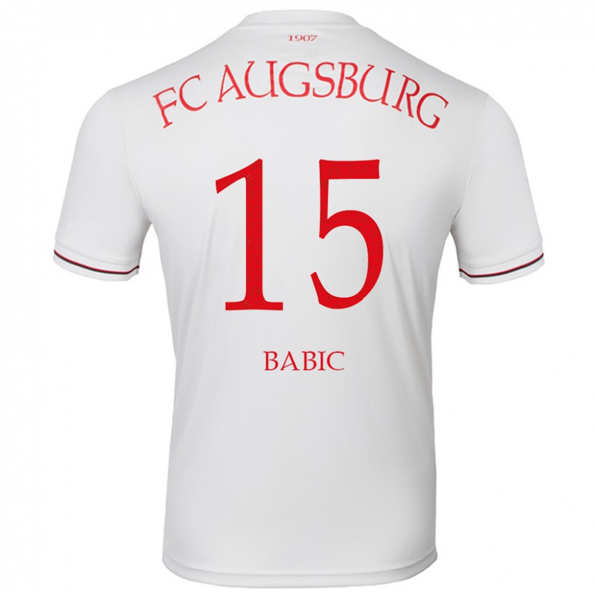 Kids Football David Babic #15 White Home Jersey 2024/25 T-Shirt