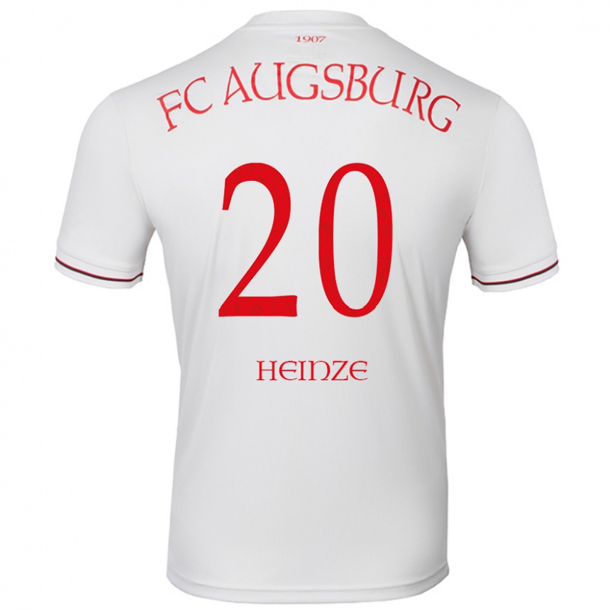 Kids Football Fynn Heinze #20 White Home Jersey 2024/25 T-Shirt