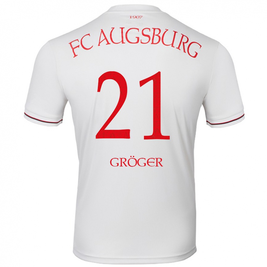 Kids Football Elias Gröger #21 White Home Jersey 2024/25 T-Shirt