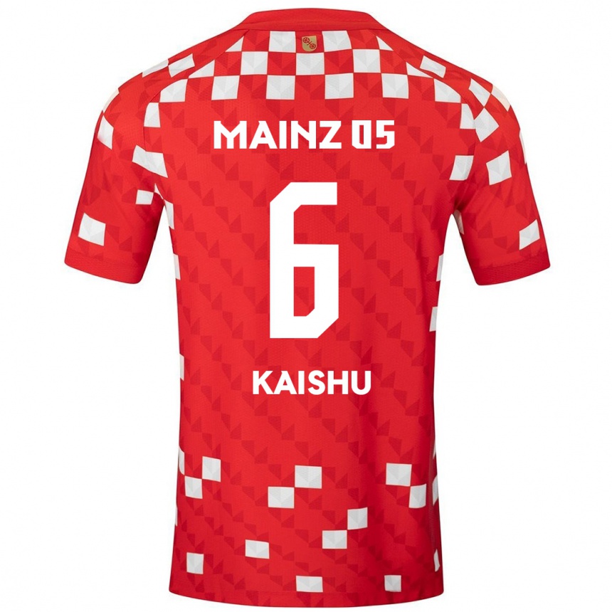 Kids Football Kaishu Sano #6 White Red Home Jersey 2024/25 T-Shirt