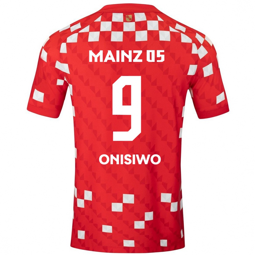 Kids Football Karim Onisiwo #9 White Red Home Jersey 2024/25 T-Shirt