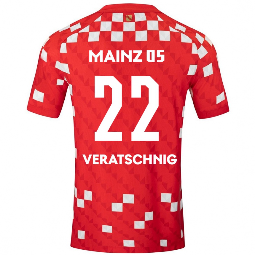 Kids Football Nikolas Veratschnig #22 White Red Home Jersey 2024/25 T-Shirt