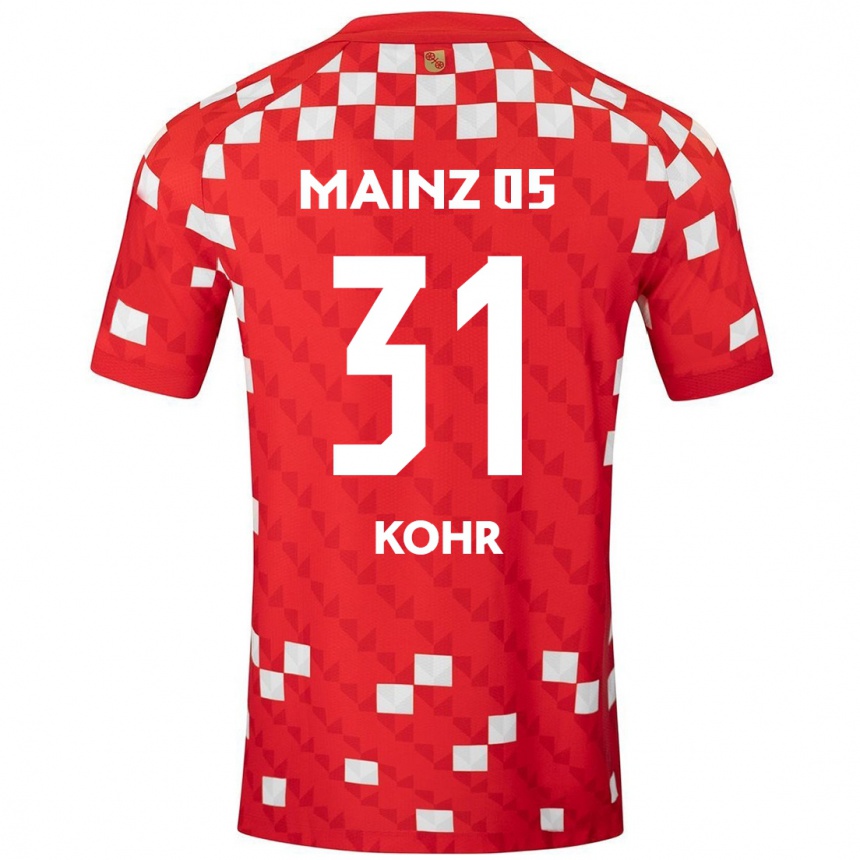 Kids Football Dominik Kohr #31 White Red Home Jersey 2024/25 T-Shirt