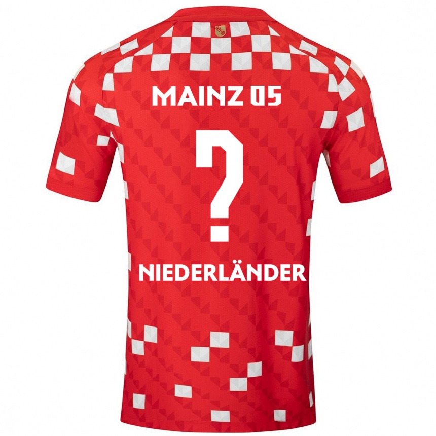 Kids Football Lennart Niederländer #0 White Red Home Jersey 2024/25 T-Shirt