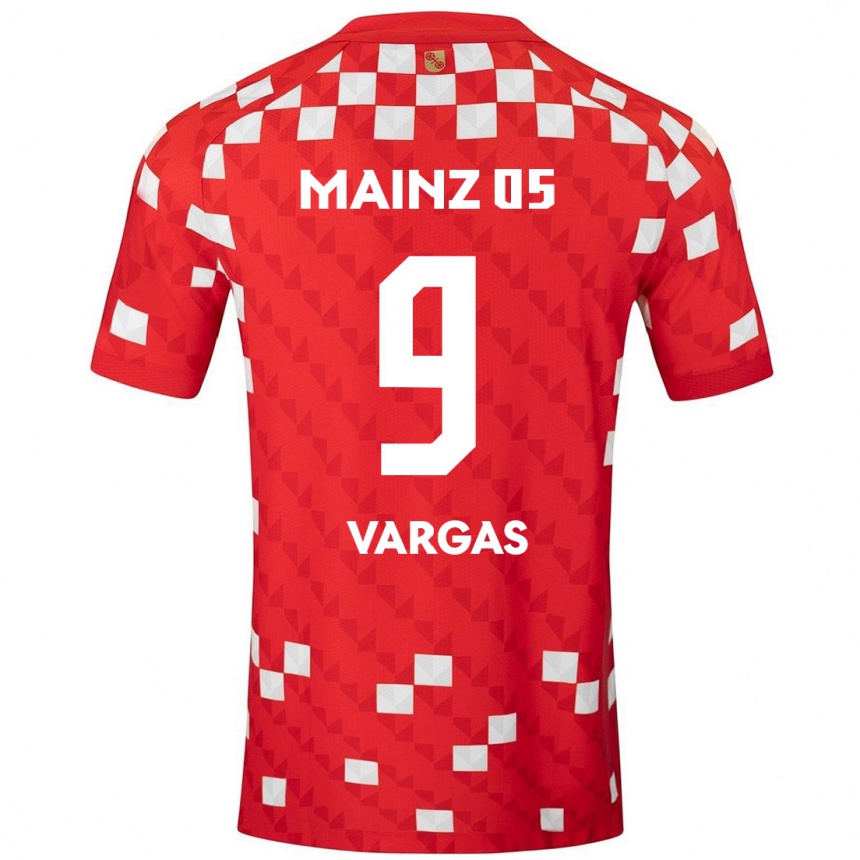 Kids Football Nayrobi Vargas #9 White Red Home Jersey 2024/25 T-Shirt