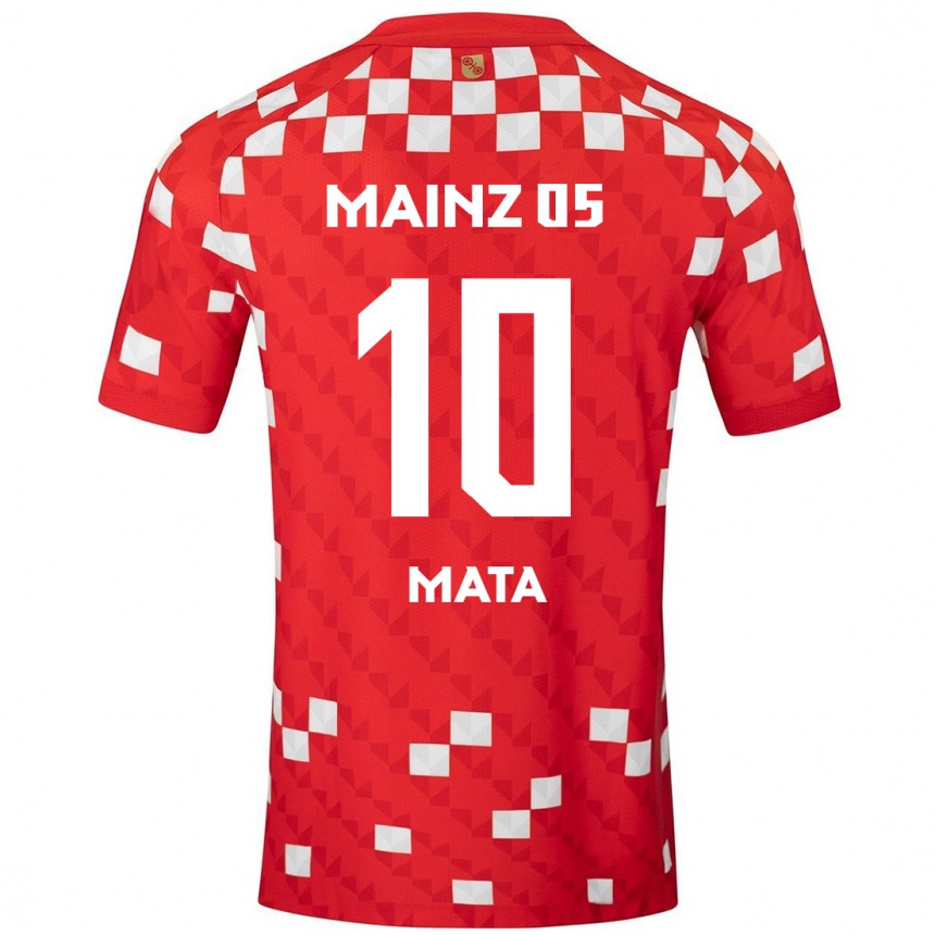 Kids Football Ken Mata #10 White Red Home Jersey 2024/25 T-Shirt