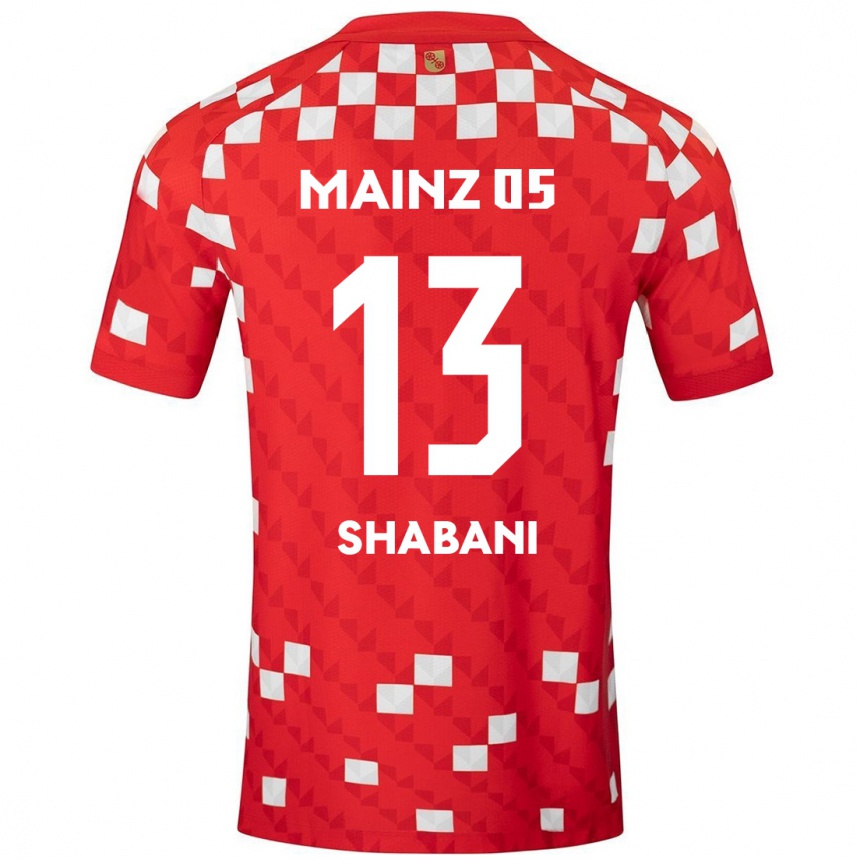 Kids Football Eniss Shabani #13 White Red Home Jersey 2024/25 T-Shirt