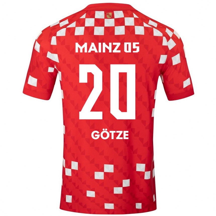 Kids Football Justus Götze #20 White Red Home Jersey 2024/25 T-Shirt