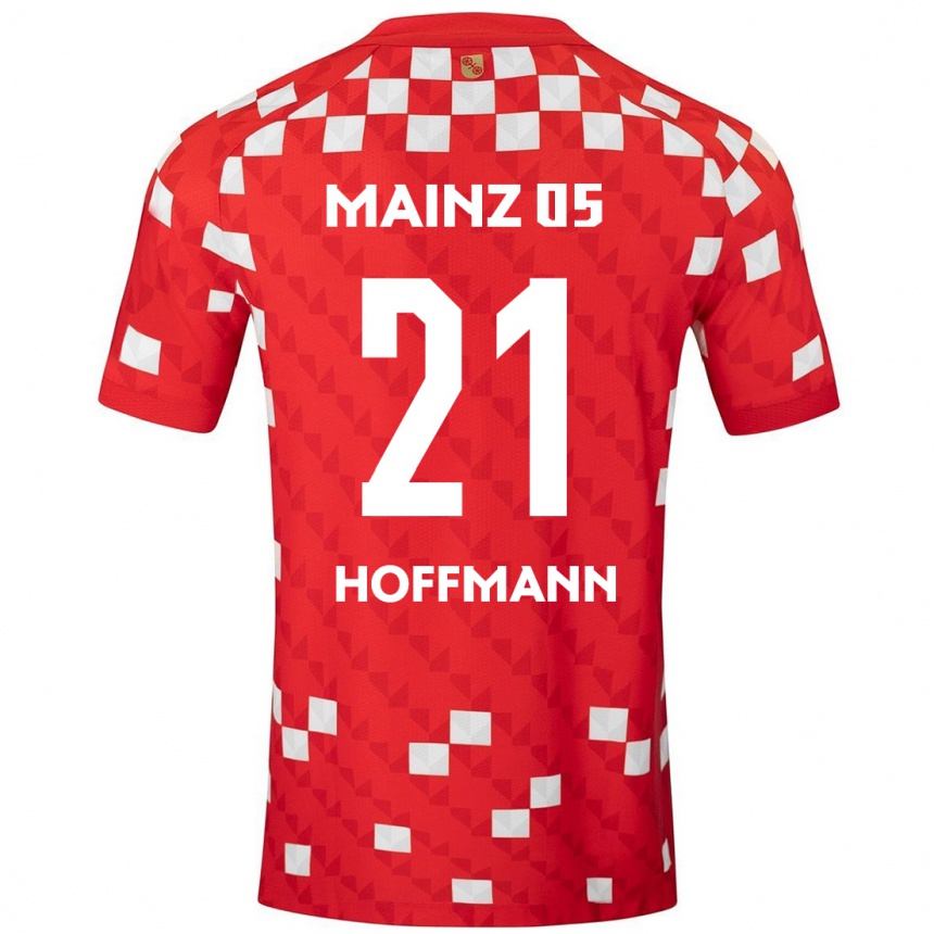 Kids Football Leon Hoffmann #21 White Red Home Jersey 2024/25 T-Shirt