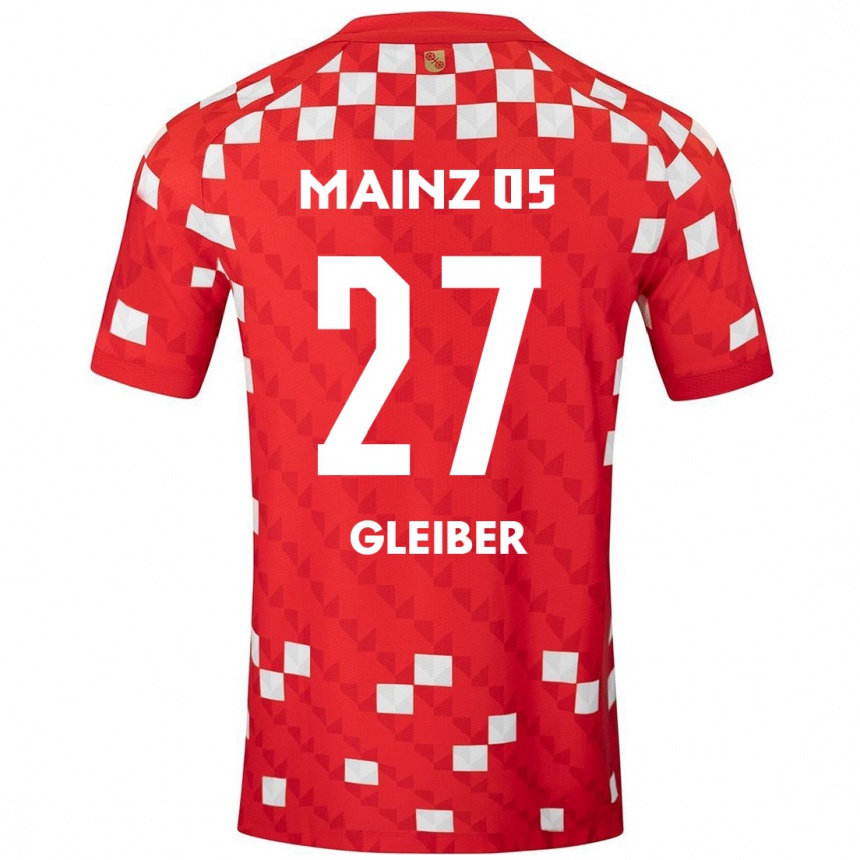 Kids Football Daniel Gleiber #27 White Red Home Jersey 2024/25 T-Shirt