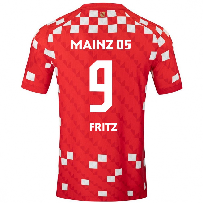 Kids Football April Fritz #9 White Red Home Jersey 2024/25 T-Shirt