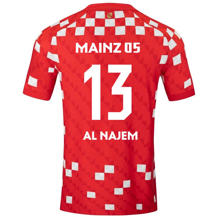 Kids Football Salma Al Najem #13 White Red Home Jersey 2024/25 T-Shirt