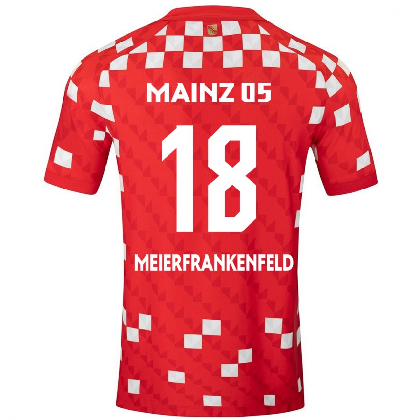 Kids Football Jana Meierfrankenfeld #18 White Red Home Jersey 2024/25 T-Shirt