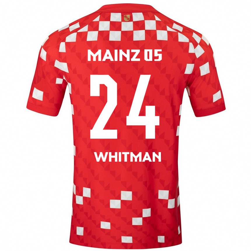 Kids Football Katherine Whitman #24 White Red Home Jersey 2024/25 T-Shirt