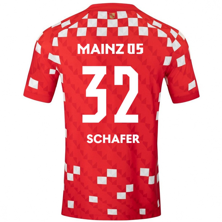 Kids Football Ann-Christin Schäfer #32 White Red Home Jersey 2024/25 T-Shirt