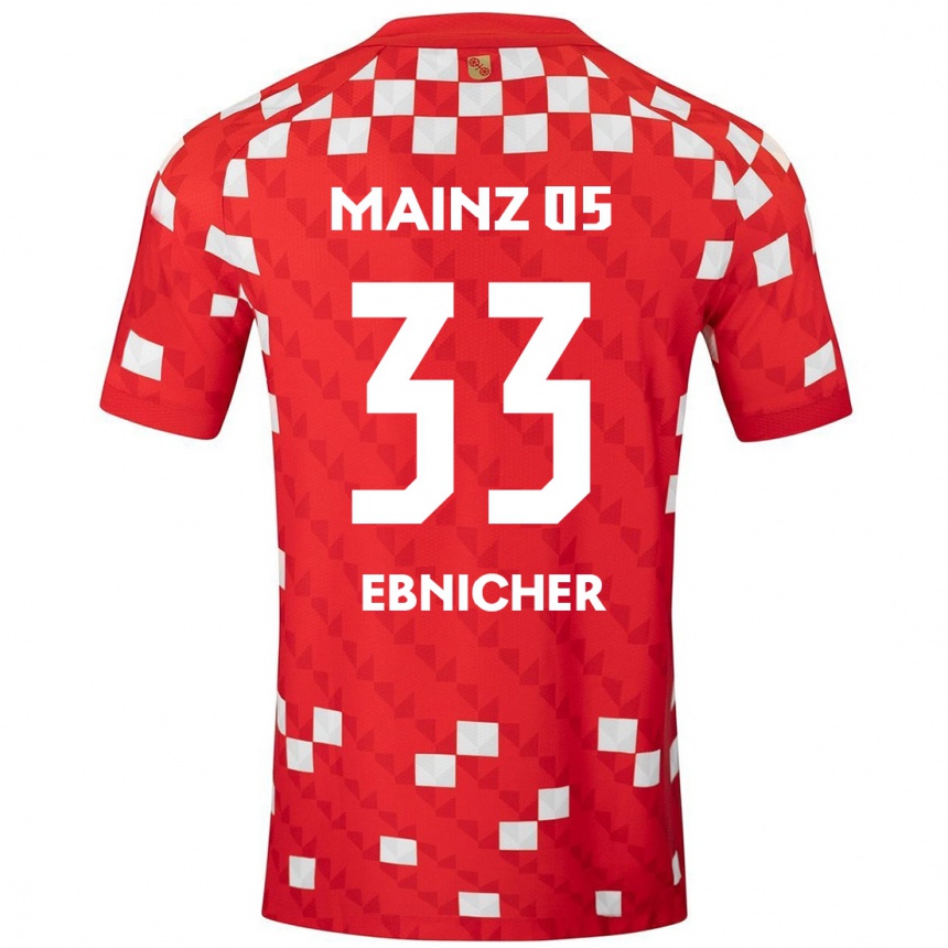 Kids Football Sabine Ebnicher #33 White Red Home Jersey 2024/25 T-Shirt