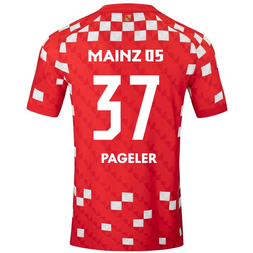 Kids Football Maja Pageler #37 White Red Home Jersey 2024/25 T-Shirt