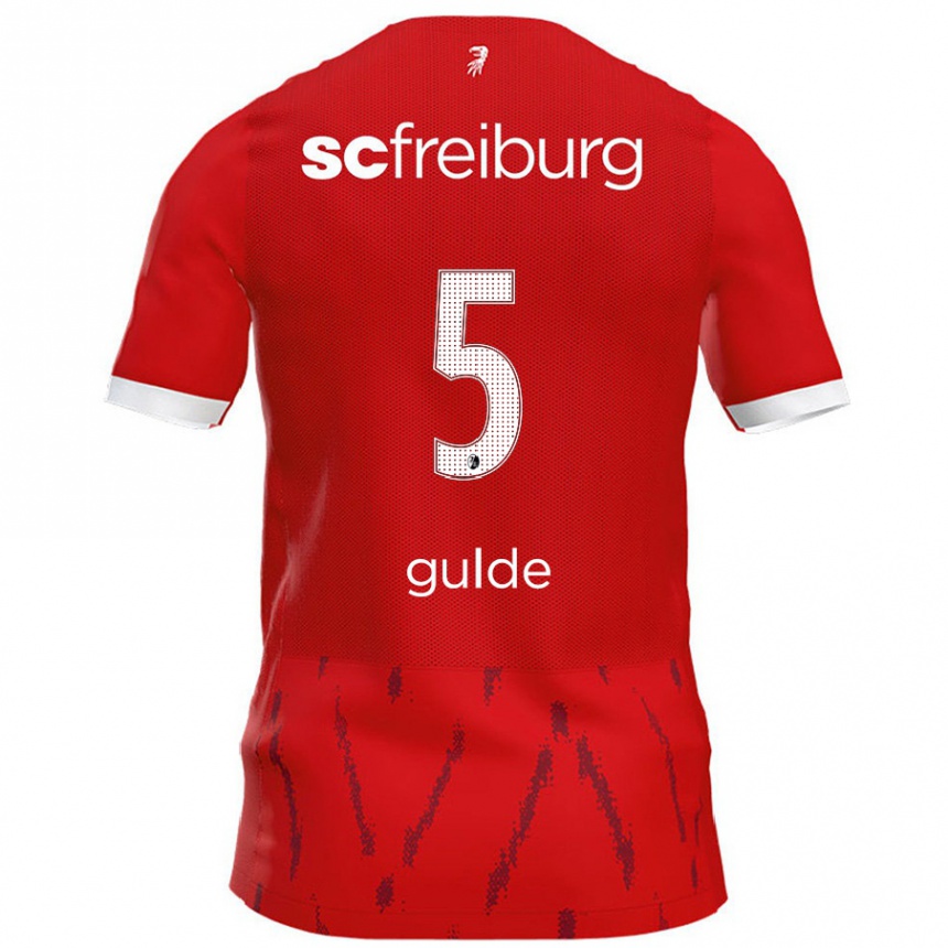 Kids Football Manuel Gulde #5 Red Home Jersey 2024/25 T-Shirt