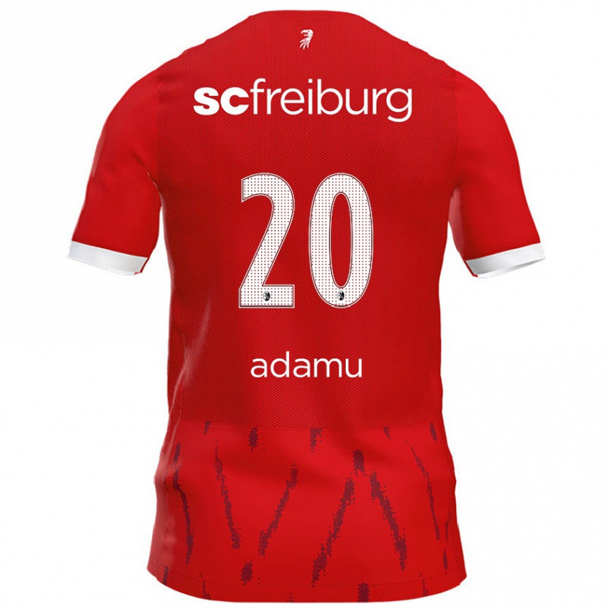 Kids Football Junior Adamu #20 Red Home Jersey 2024/25 T-Shirt