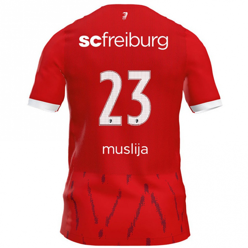 Kids Football Florent Muslija #23 Red Home Jersey 2024/25 T-Shirt