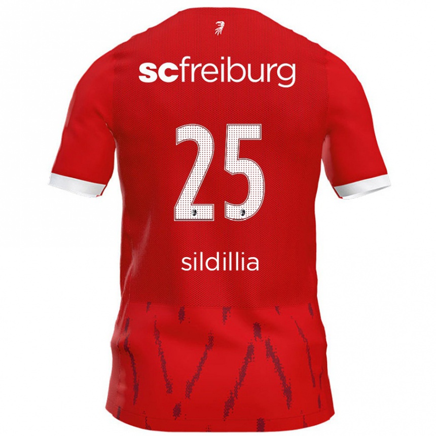 Kids Football Kiliann Sildillia #25 Red Home Jersey 2024/25 T-Shirt