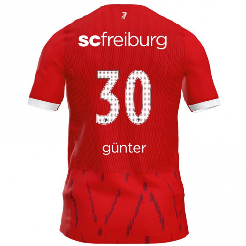 Kids Football Christian Günter #30 Red Home Jersey 2024/25 T-Shirt