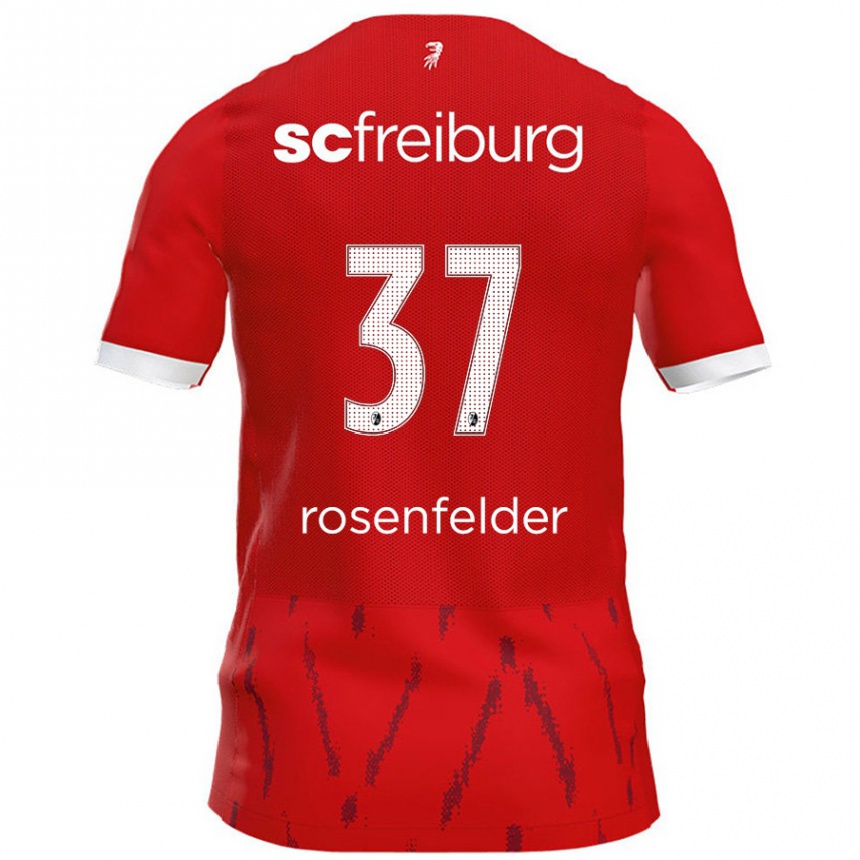 Kids Football Max Rosenfelder #37 Red Home Jersey 2024/25 T-Shirt