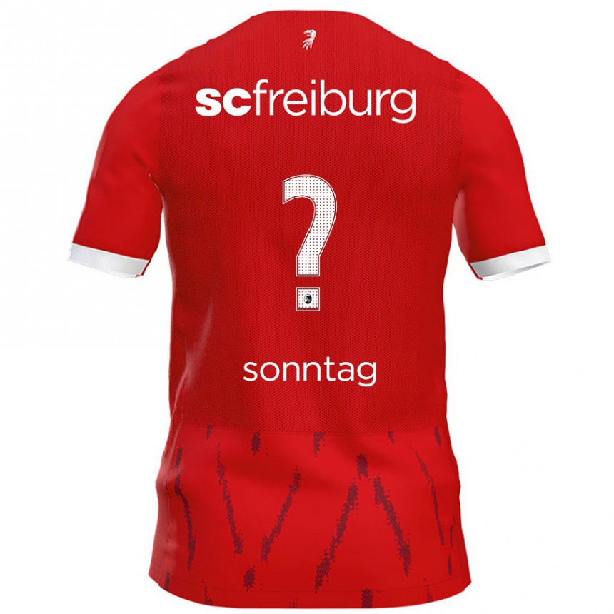 Kids Football Noa Sonntag #0 Red Home Jersey 2024/25 T-Shirt