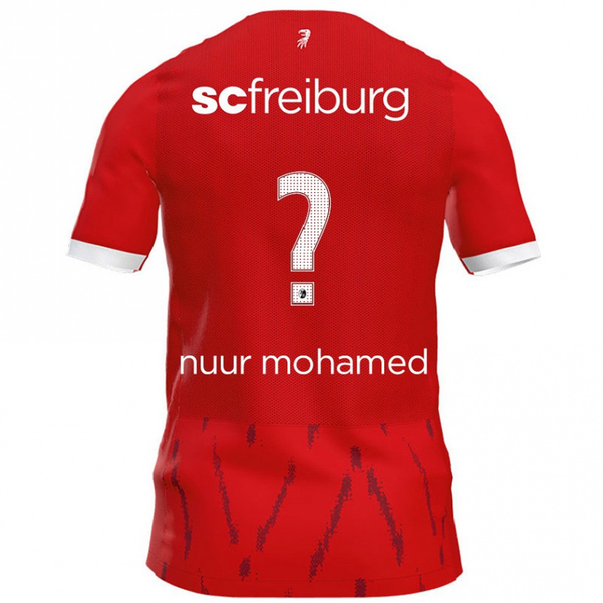 Kids Football Billal Nuur Mohamed #0 Red Home Jersey 2024/25 T-Shirt