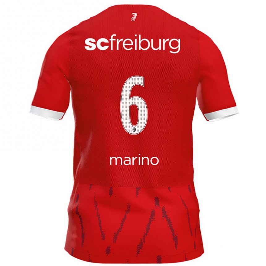 Kids Football Luca Marino #6 Red Home Jersey 2024/25 T-Shirt