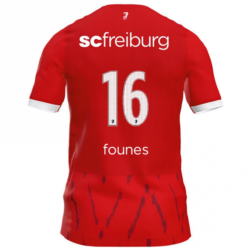 Kids Football Kevin Founes #16 Red Home Jersey 2024/25 T-Shirt