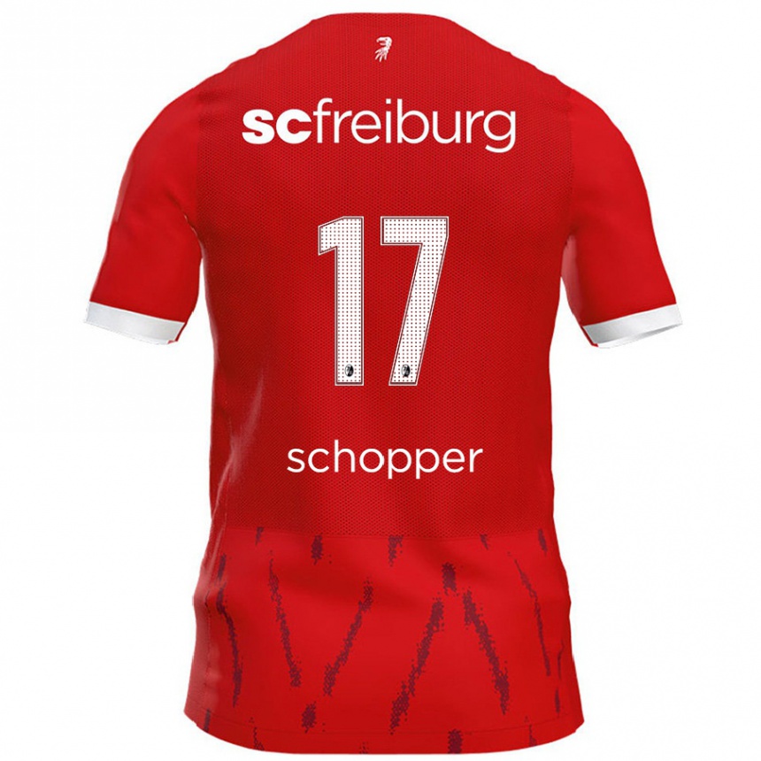 Kids Football David Schopper #17 Red Home Jersey 2024/25 T-Shirt