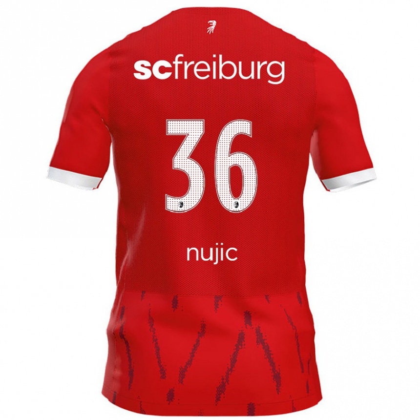 Kids Football Luka Nujic #36 Red Home Jersey 2024/25 T-Shirt