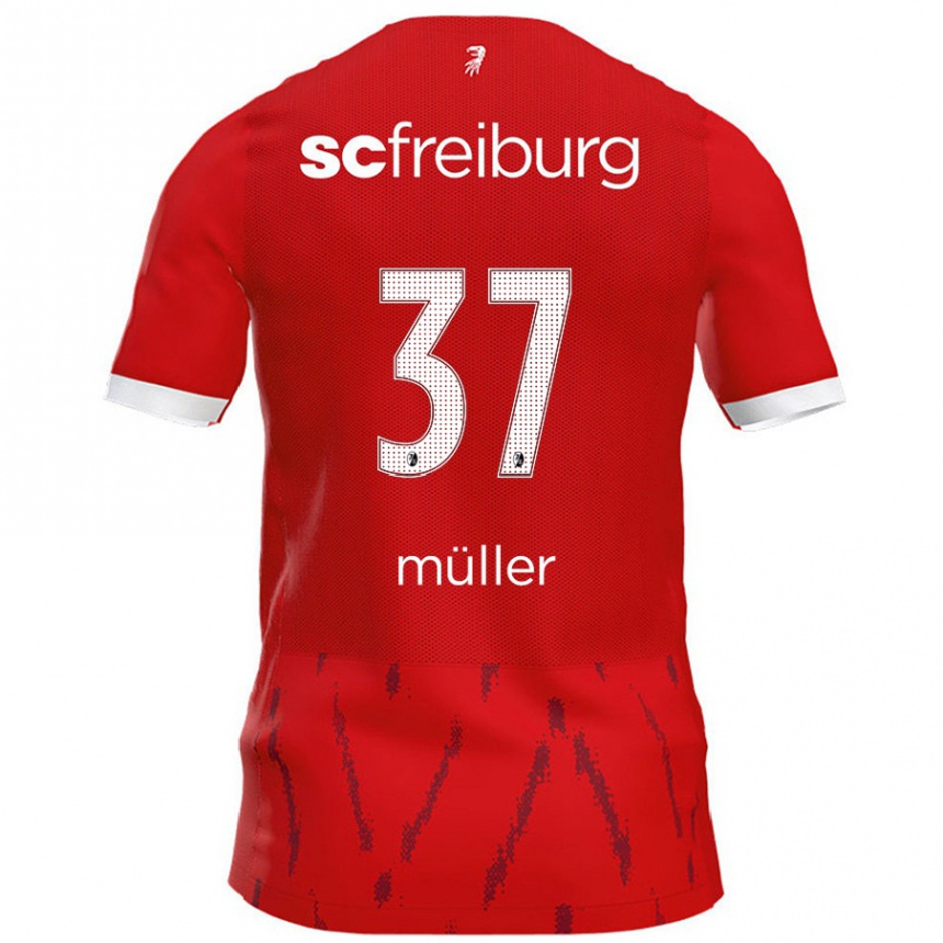 Kids Football Ruben Müller #37 Red Home Jersey 2024/25 T-Shirt