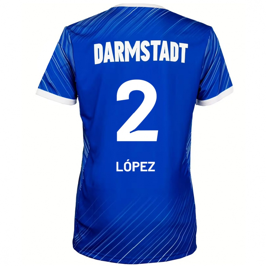 Kids Football Sergio López #2 Blue White Home Jersey 2024/25 T-Shirt